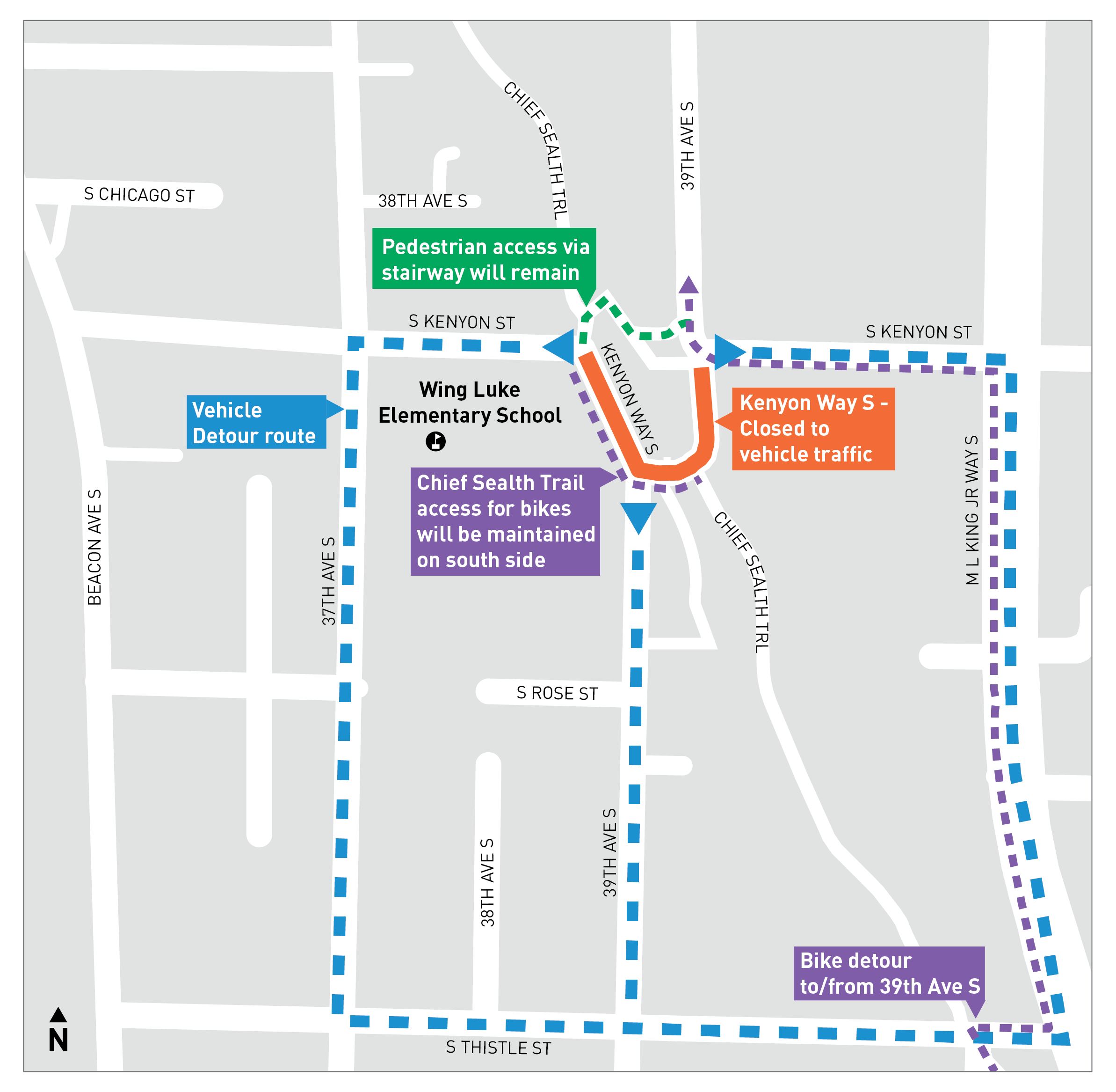 Kenyon Way S Detour Route Map
